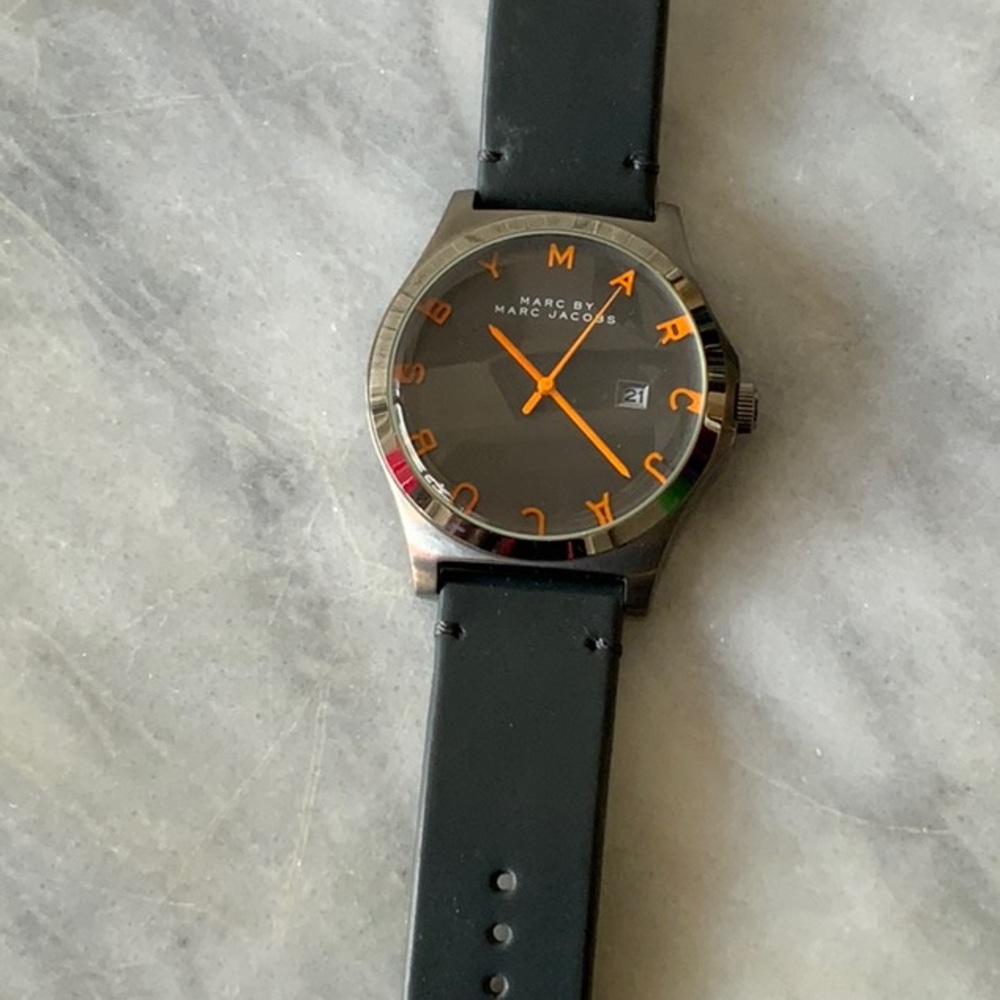 Marc by Marc Jacobs Black and Orange Watch